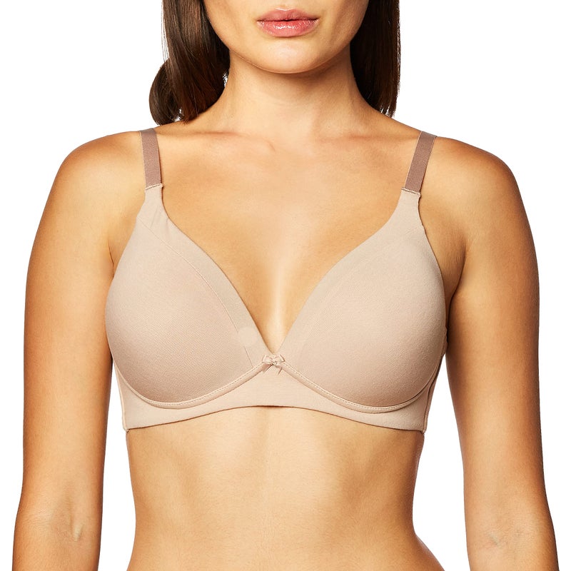 Warner's Women's Invisible Bliss Cotton Comfort Wireless Lift T-Shirt Bra RN0141A, Toasted Almond, 36C - Image 1
